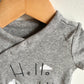 Grey Hello World Bodysuit / 3-6m