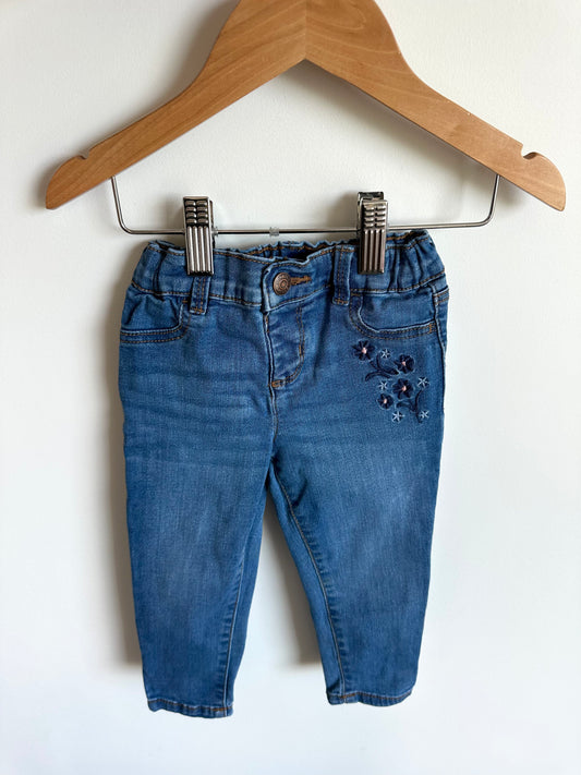 Jeans with Flower Embroidery / 24m