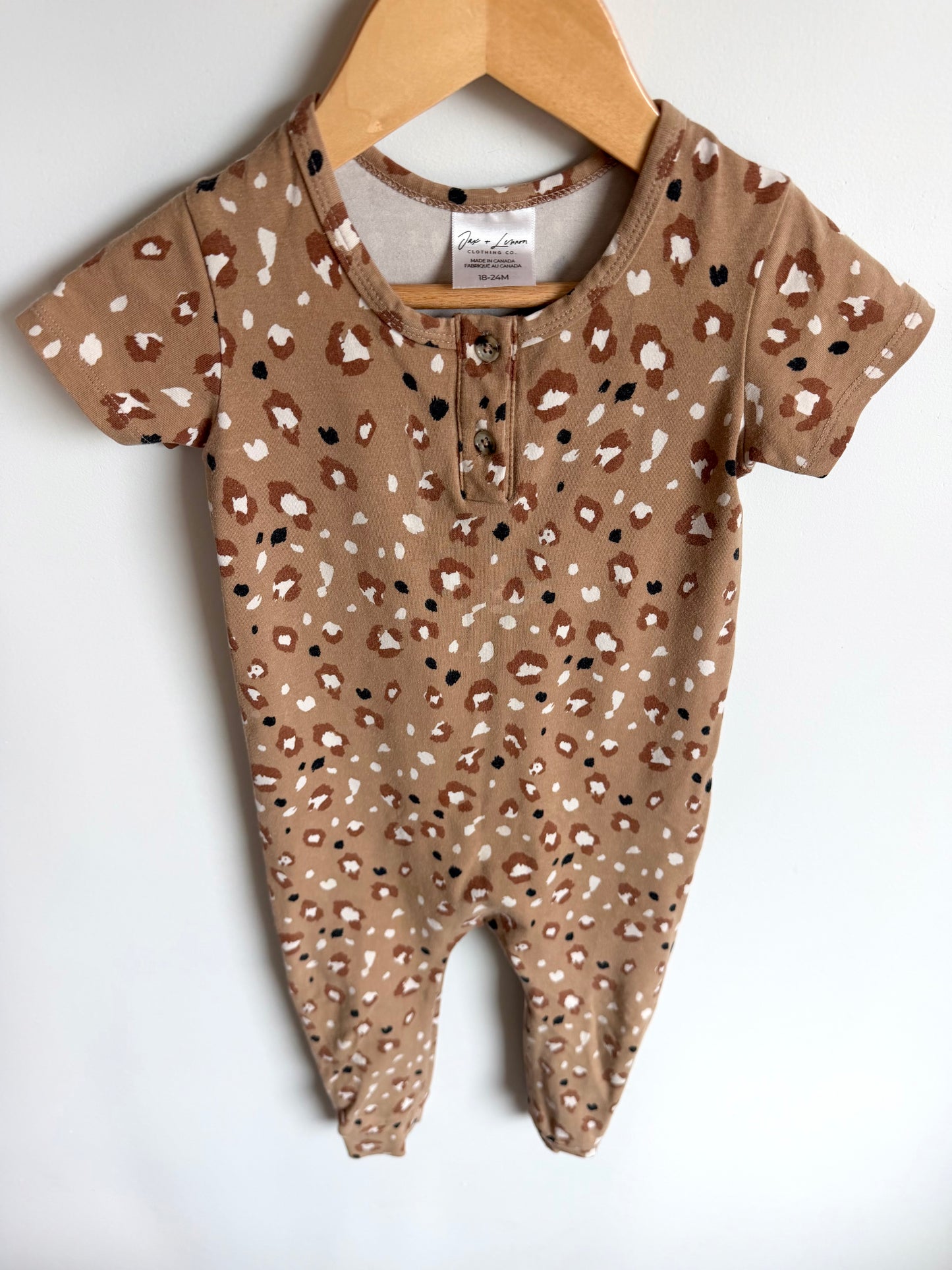 Jax + Lennon Bamboo Animal Print Romper / 18-24m