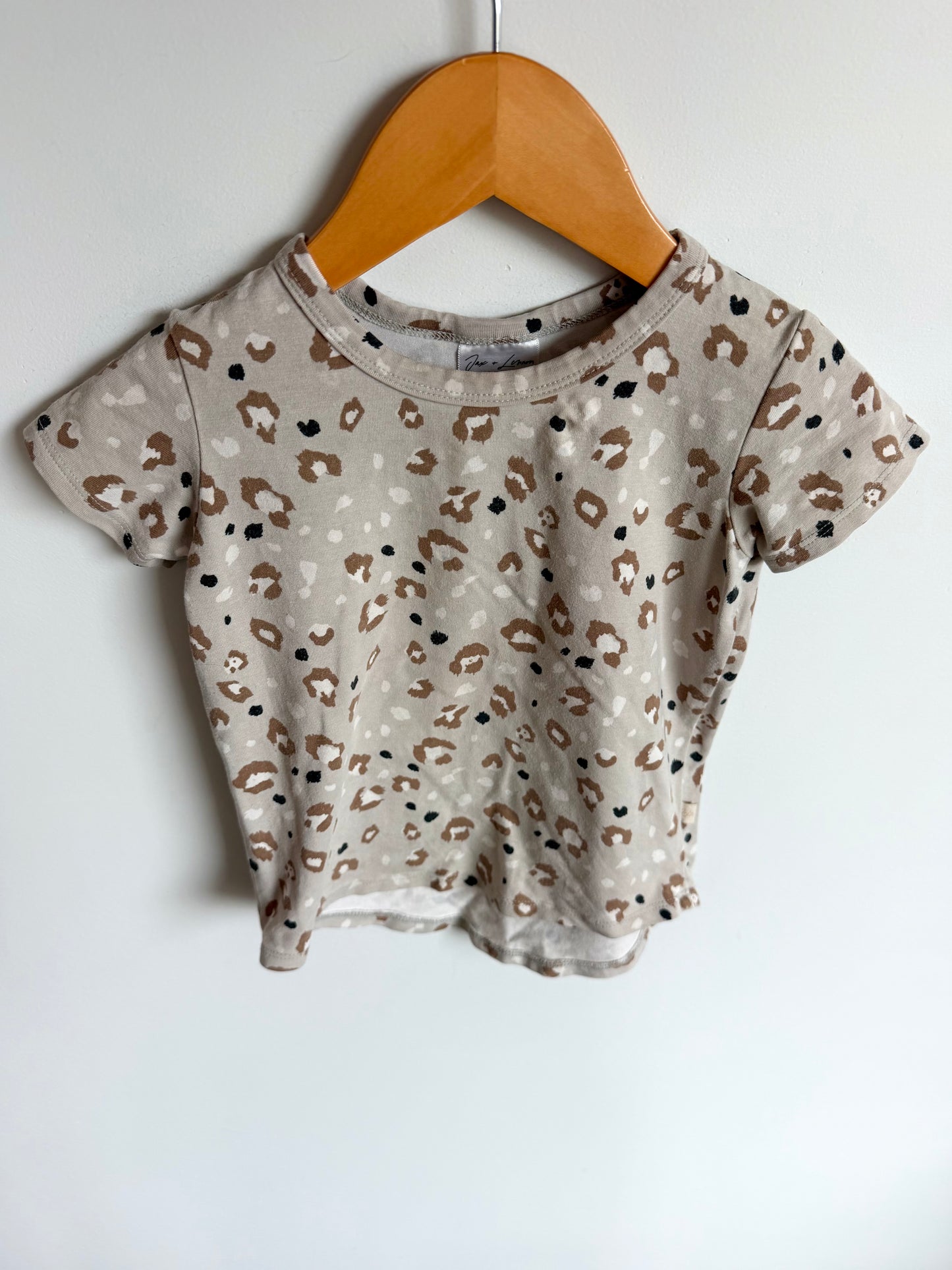 Jax + Lennon Bamboo Grey Animal Print T-shirt / 18-24m