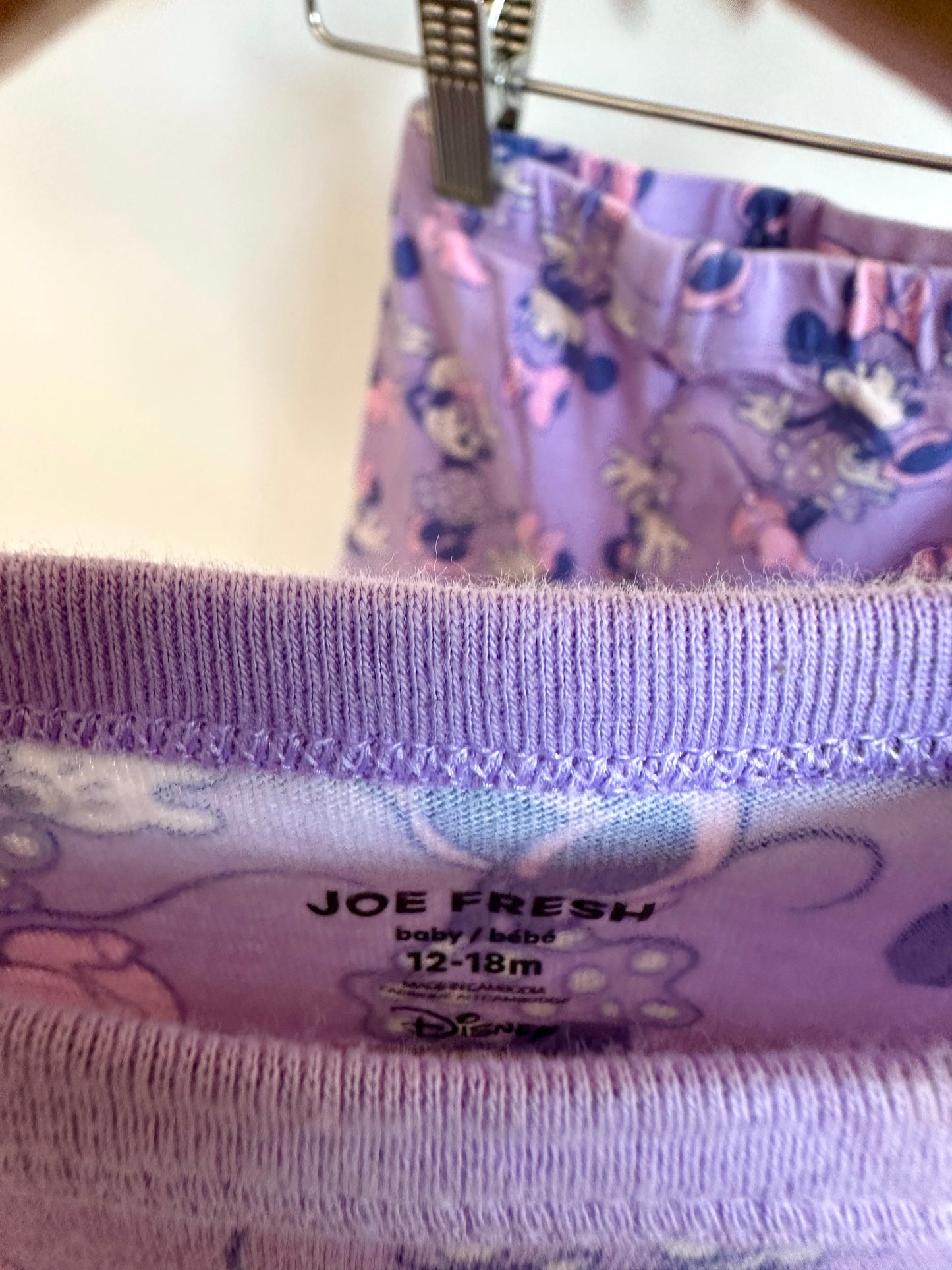 Purple Minnie PJ Set / 12-18m