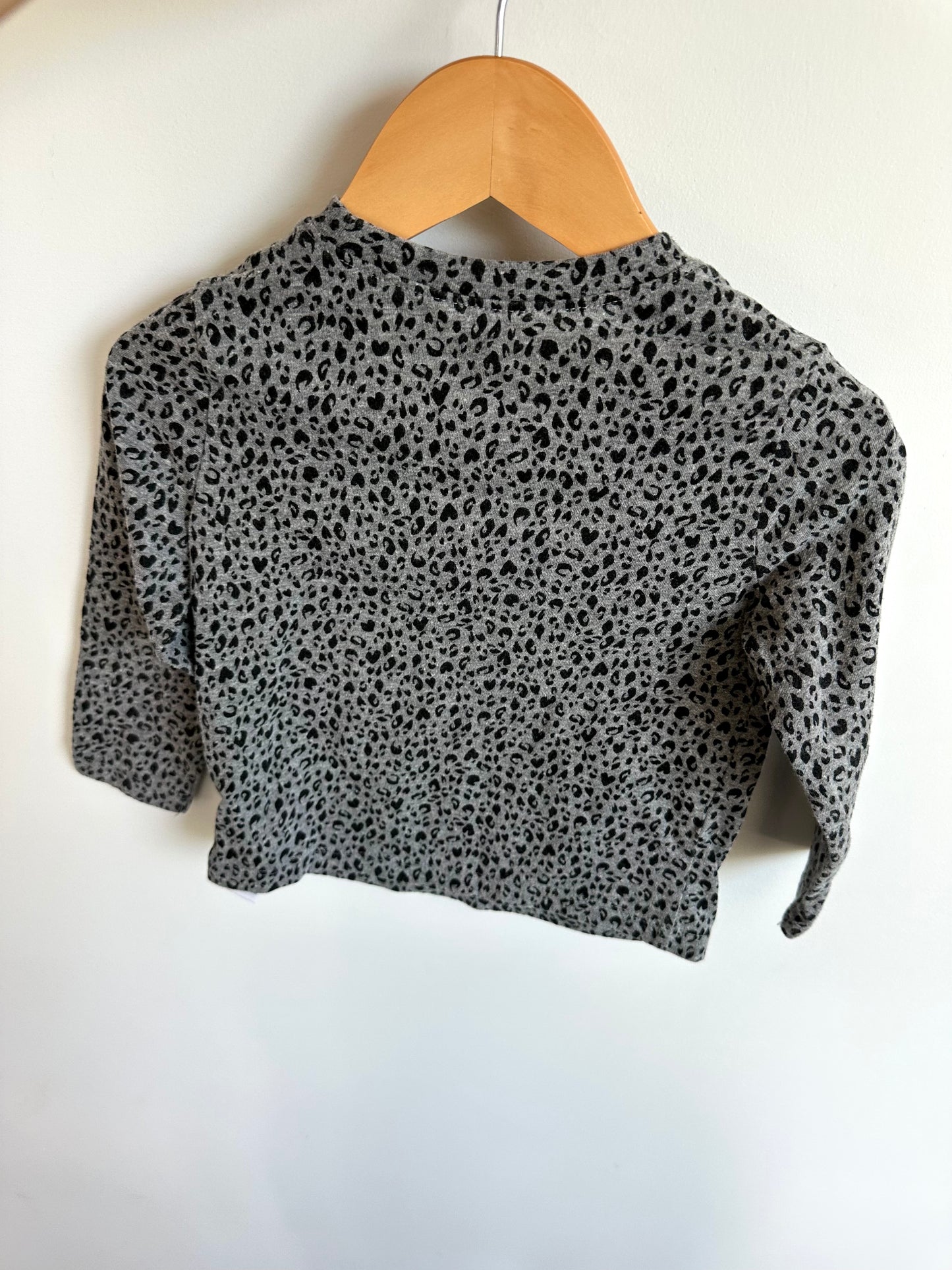 Heart Grey Animal Print Top / 3T