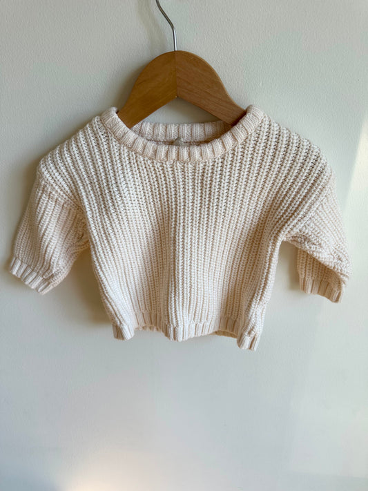 Cream Organic Sweater / 6-9m