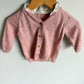 Pink Dot Cardigan with White Trim / 3-6m
