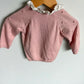 Pink Dot Cardigan with White Trim / 3-6m