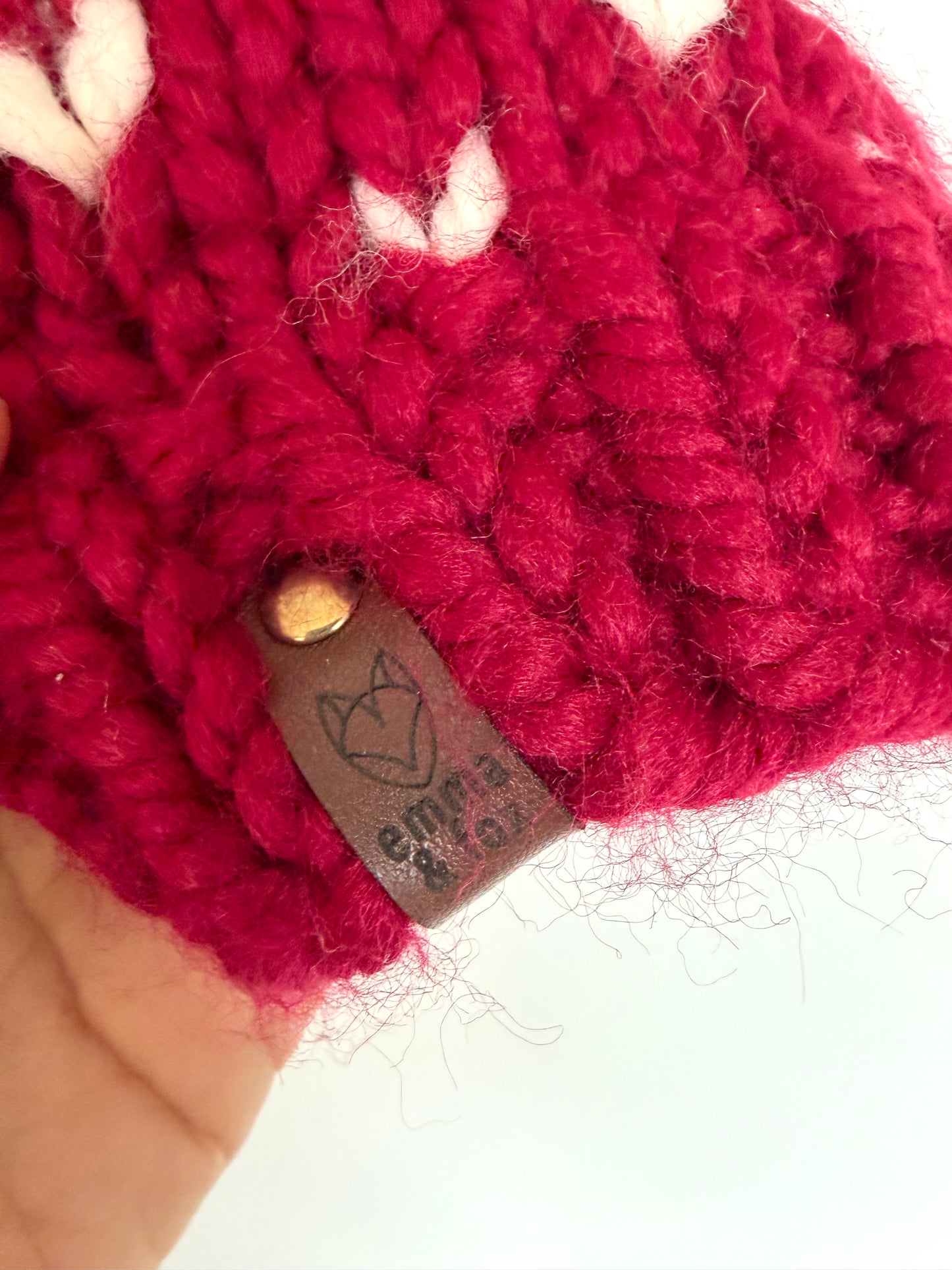 Handmade Heart Pom Pom Beanie / 12m