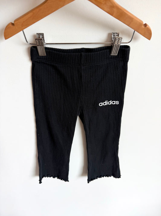 Adidas Black Ribbed Leggings / 3T