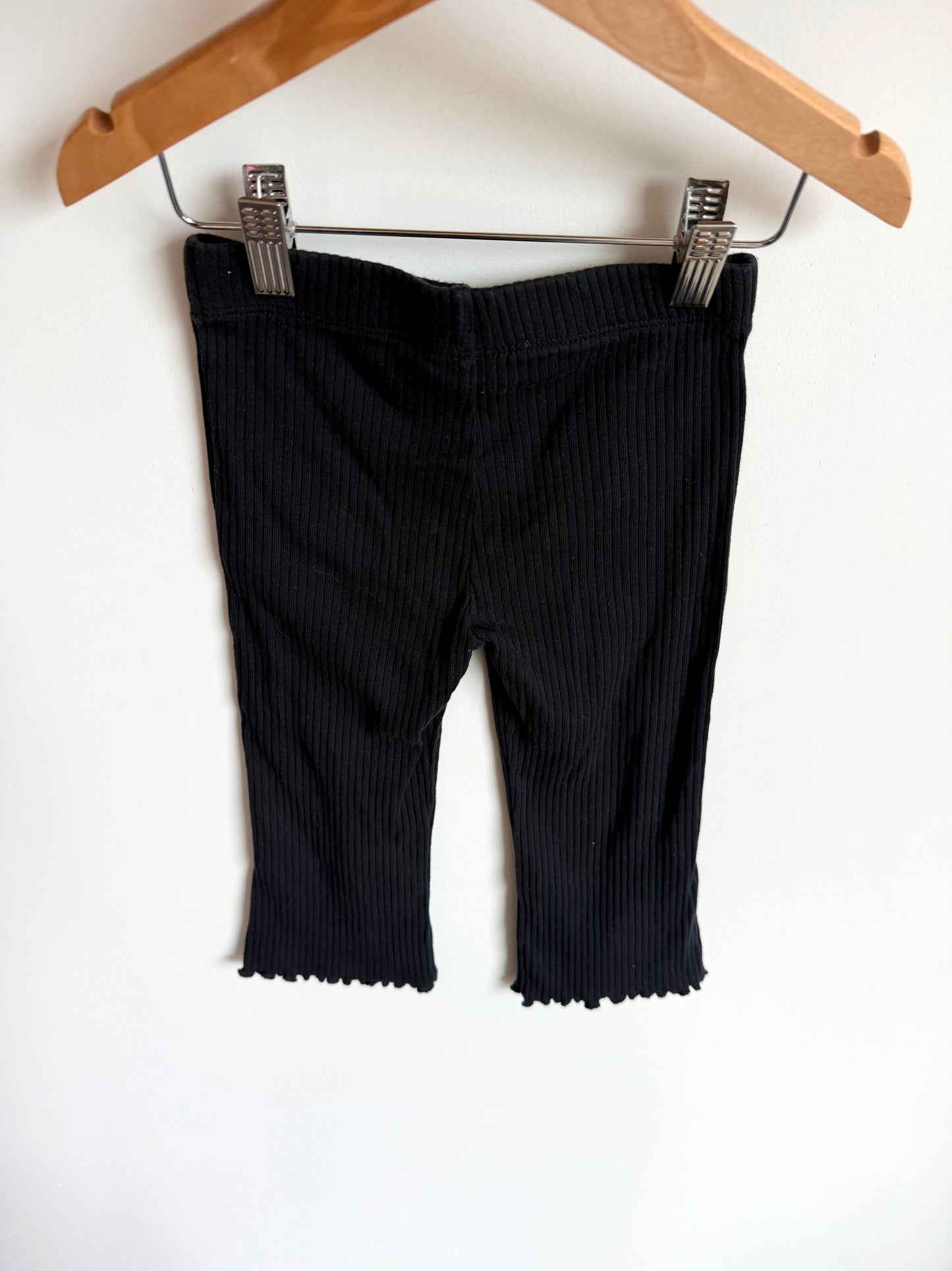 Adidas Black Ribbed Leggings / 3T