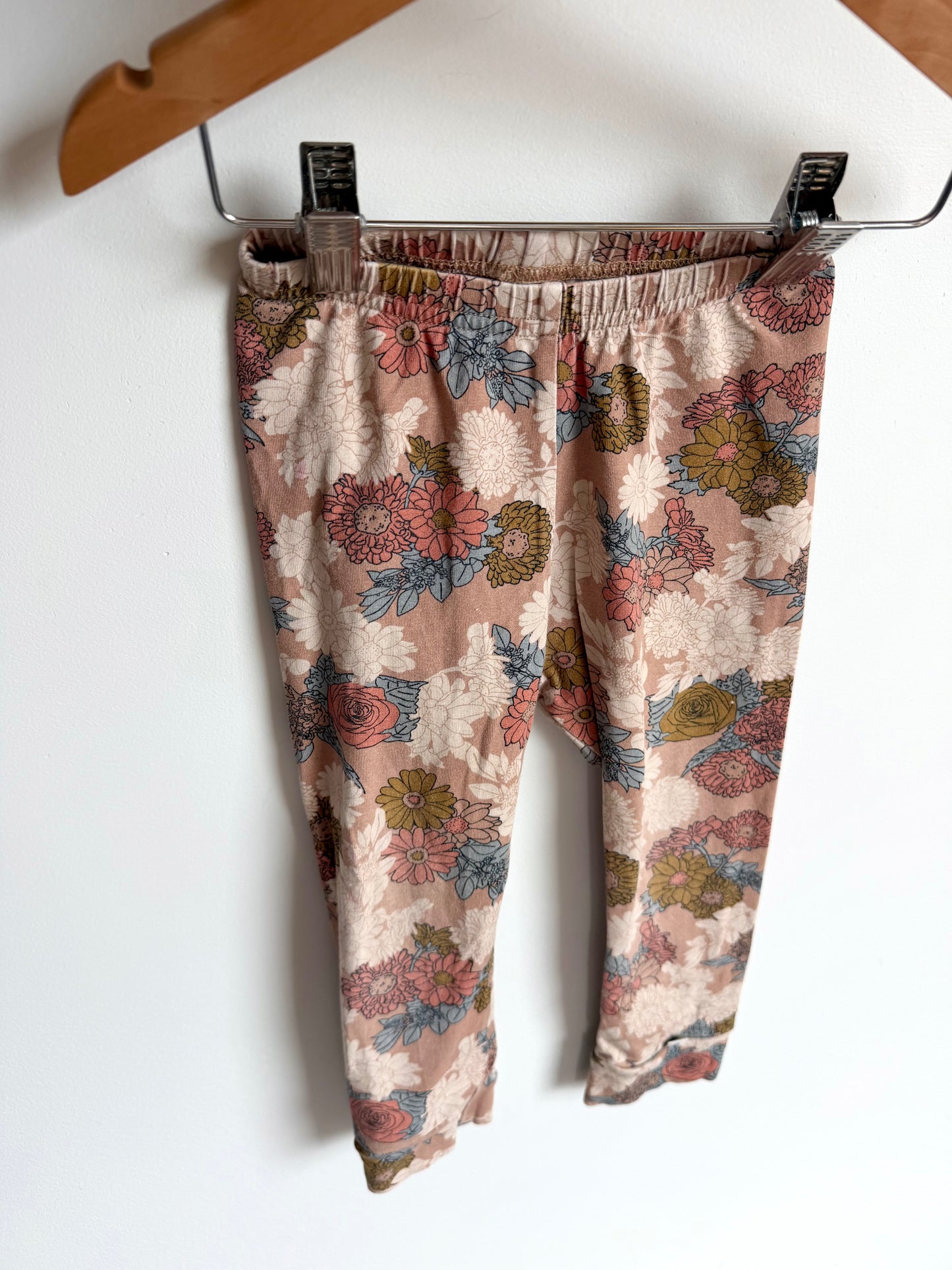 Little & Livley Blush Floral Leggings / 18-24m