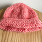 Handmade Knitted Pink Hat / 0-3m