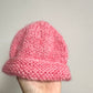 Handmade Knitted Pink Hat / 0-3m