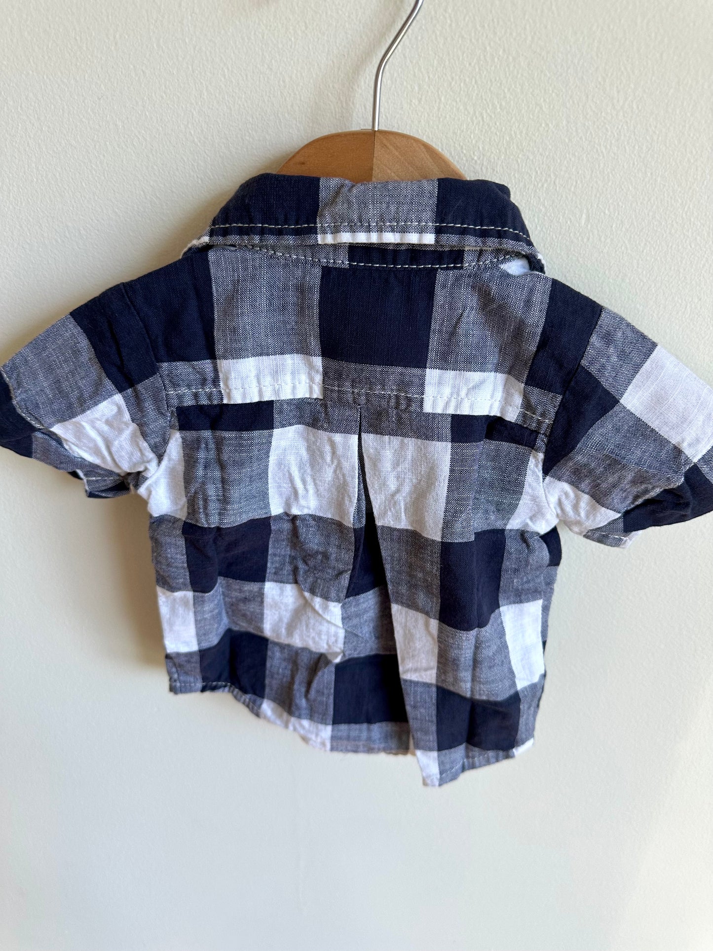 Checkered Collar T-Shirt / 0-3m