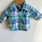 Blue + Green Plaid Button Up / 3m