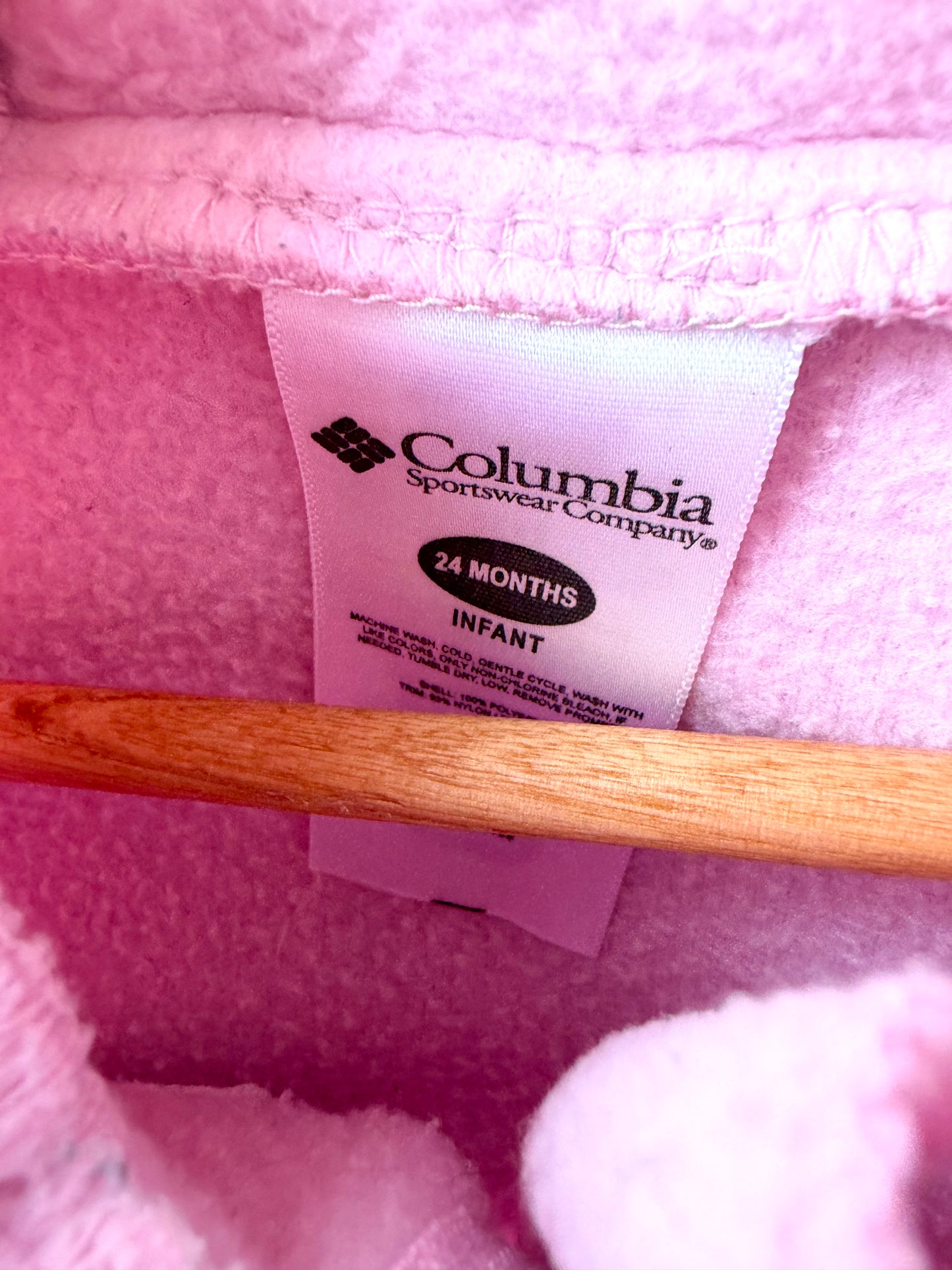 Columbia Pink Fleece Bunting Suit / 24m