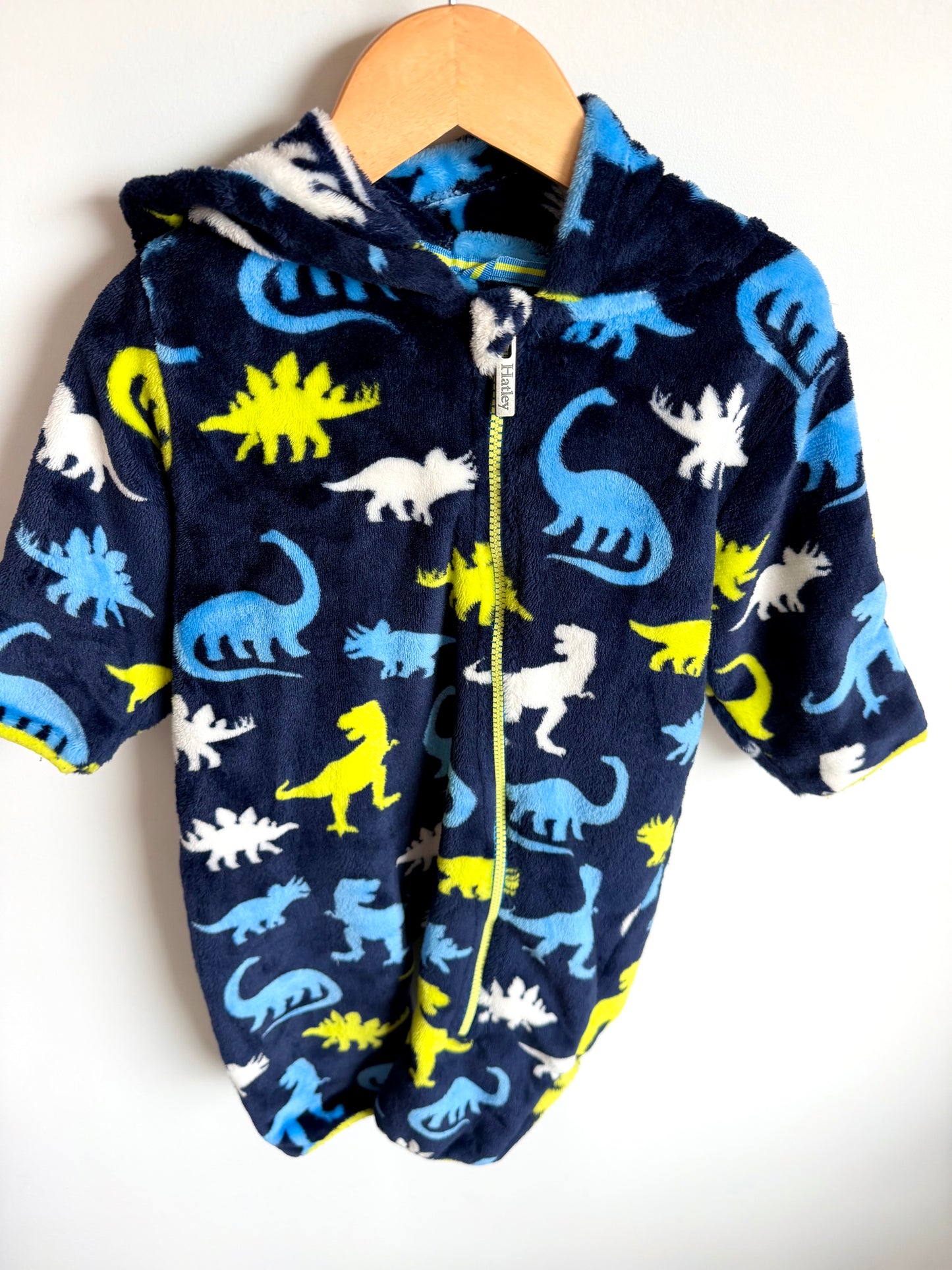 Hatley Navy Dino Fleece Bunting Suit / 18-24m