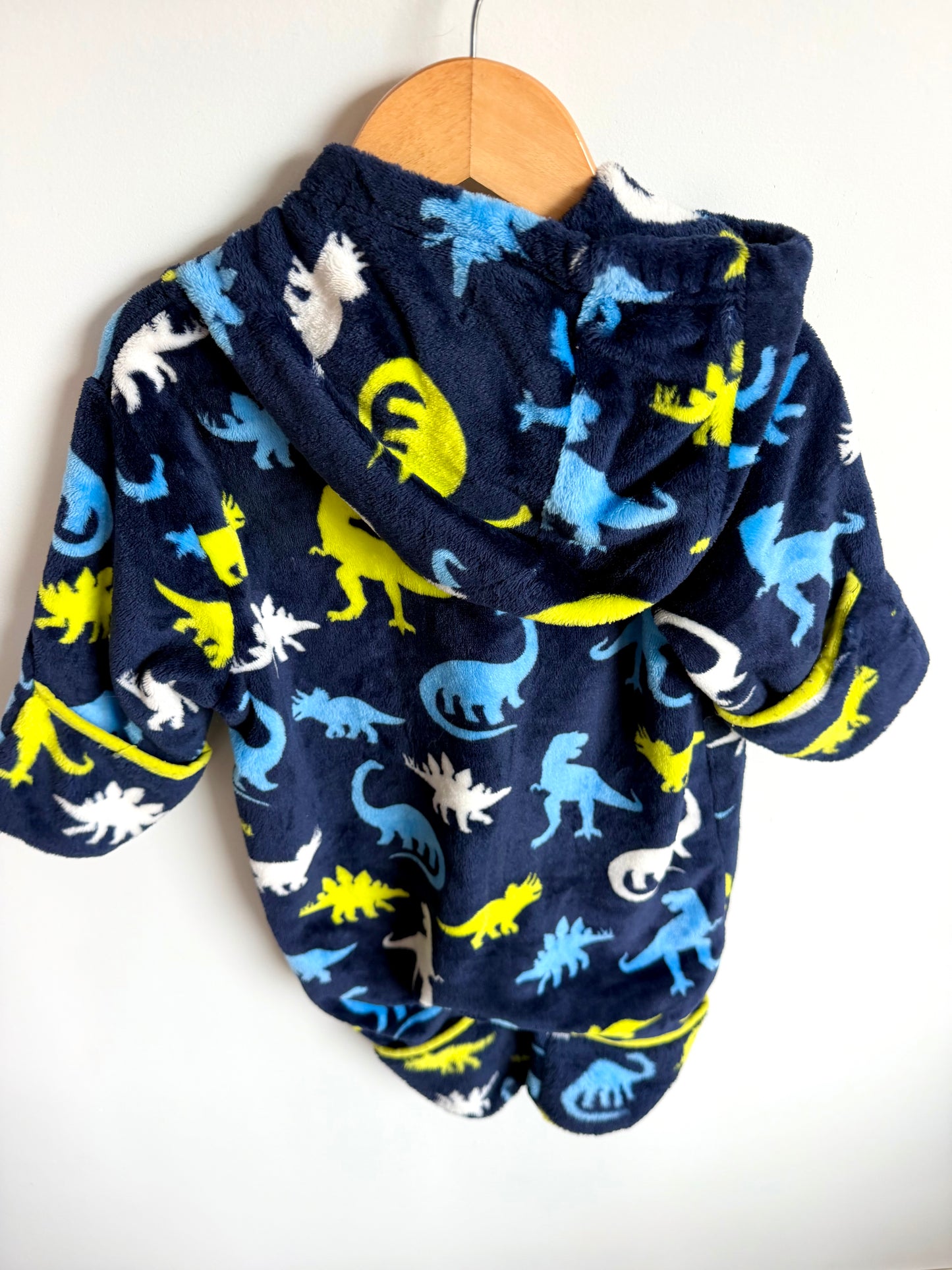 Hatley Navy Dino Fleece Bunting Suit / 18-24m