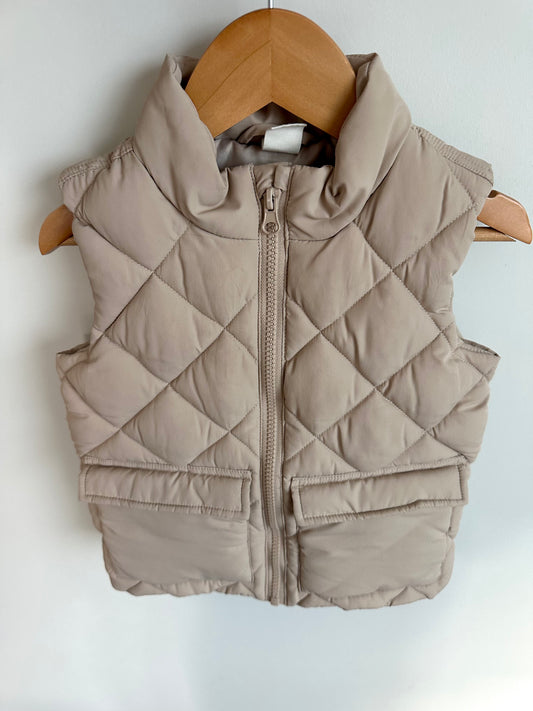 H&M Tan Puffer Vest / 18-24m