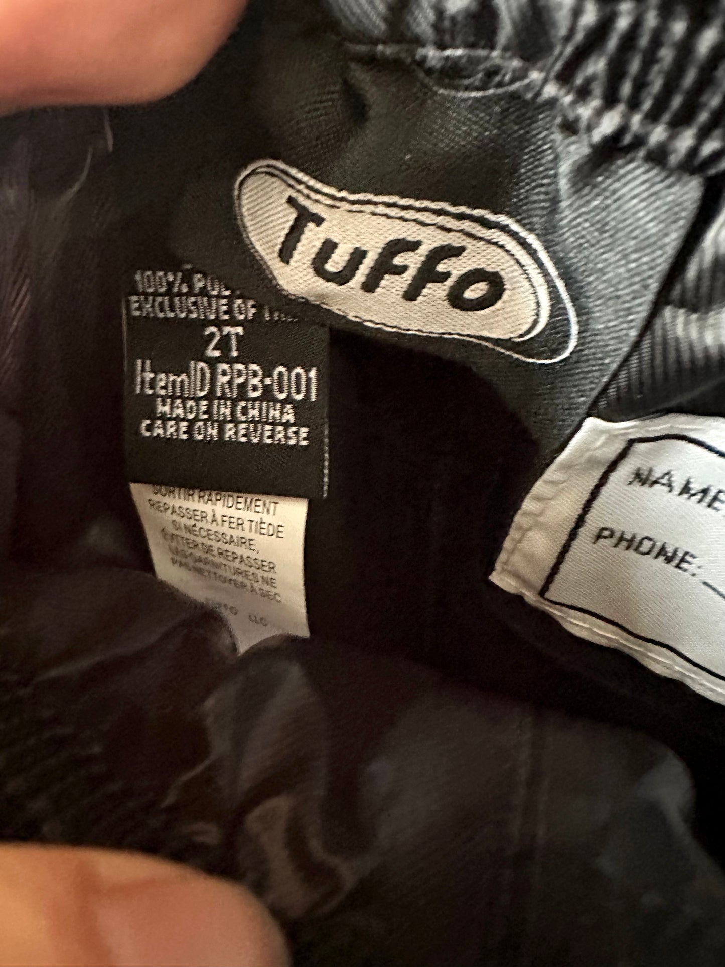 Tuffo Black Rain Pants / 2T