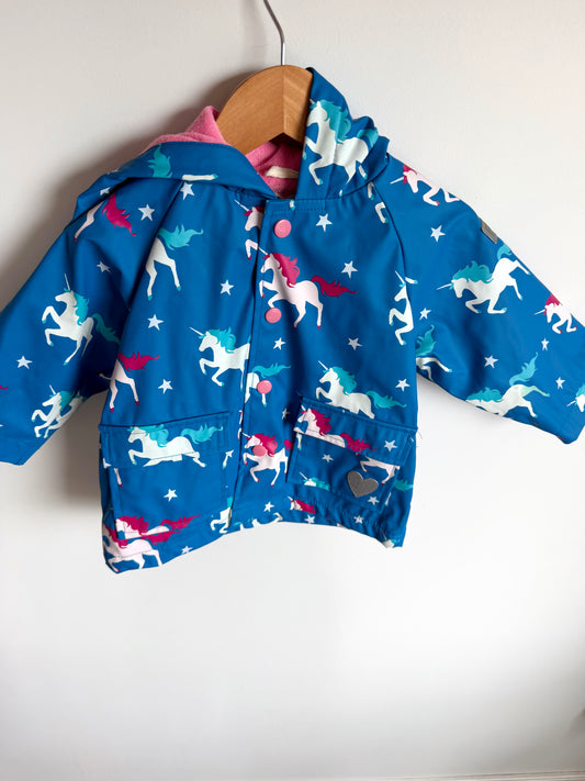 Hatley Colour Changing Blue Unicorn Rain Jacket / 12-18m