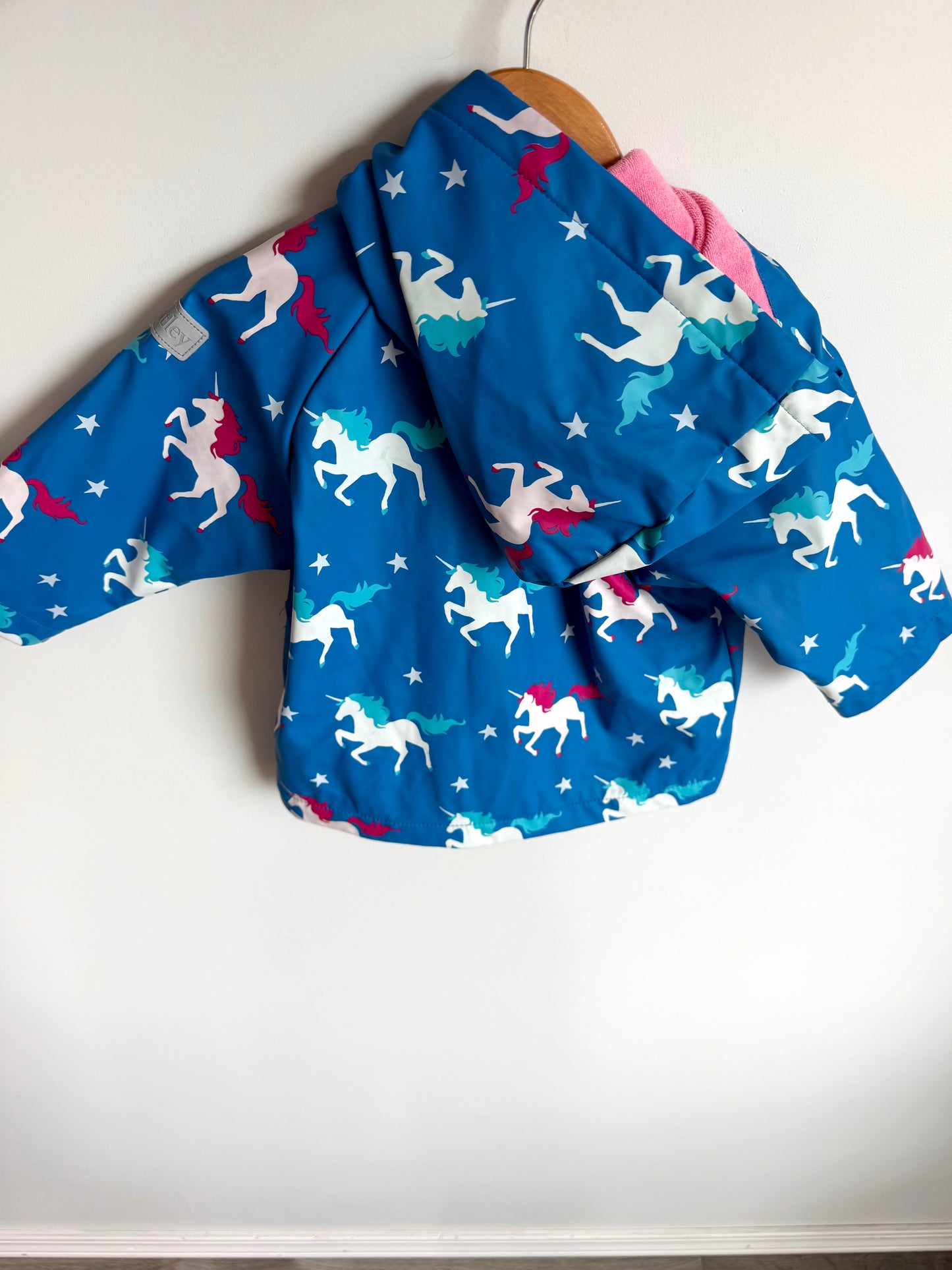 Hatley Colour Changing Blue Unicorn Rain Jacket / 12-18m