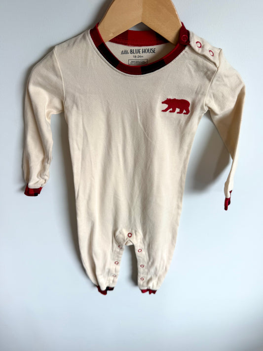 Cream Red Bear Sleeper / 18-24m