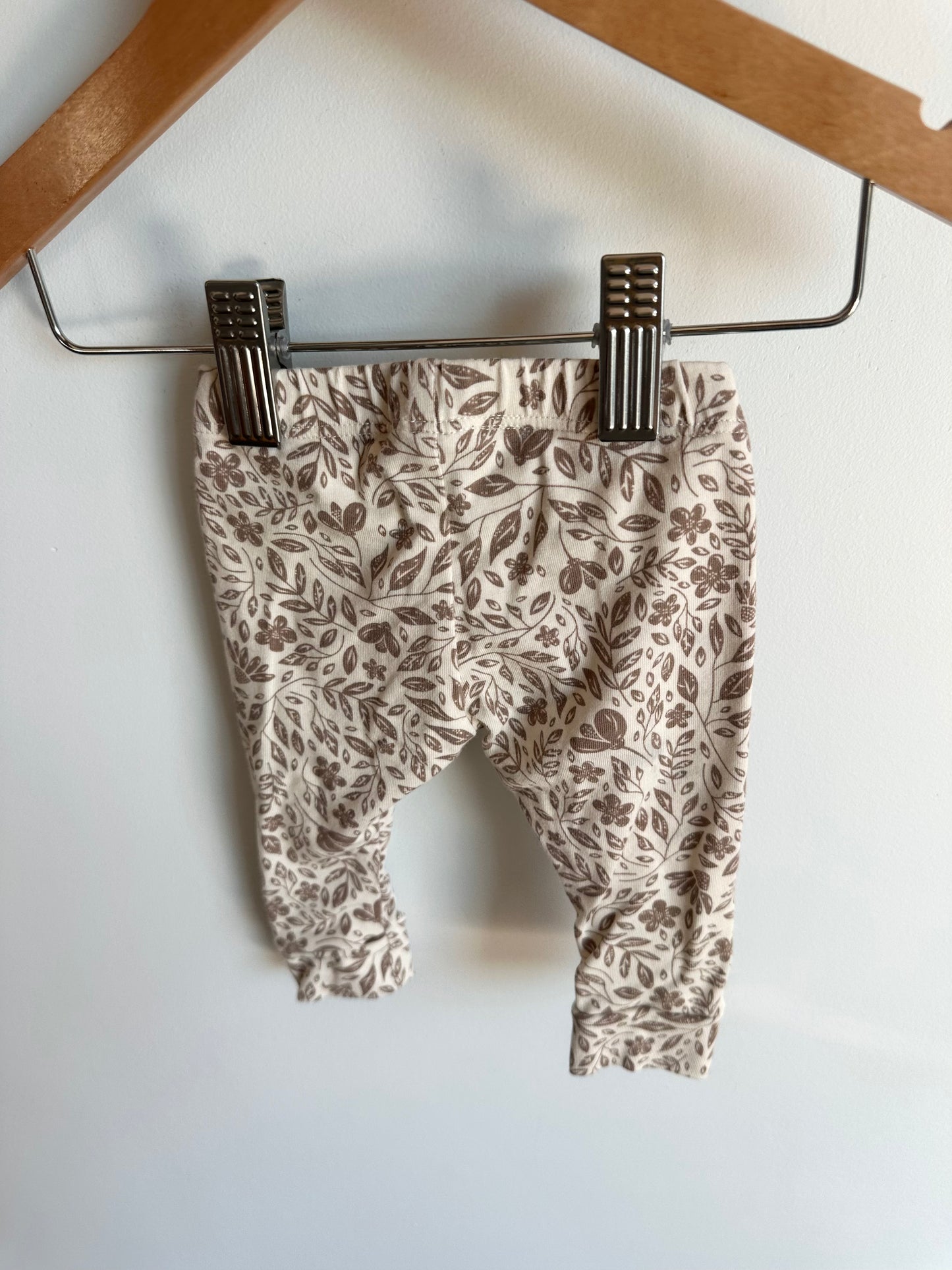 Jax + Lennon Neutral Floral Bamboo Leggings / 0m