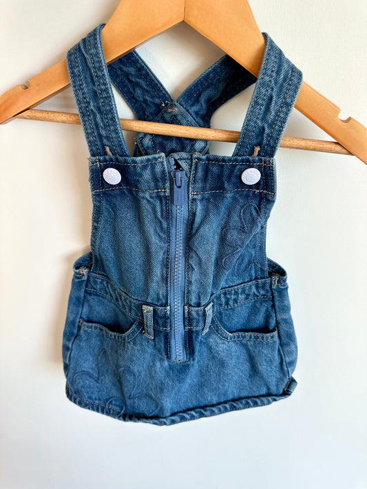 Jean Zipper Overall Dress / 12-18m