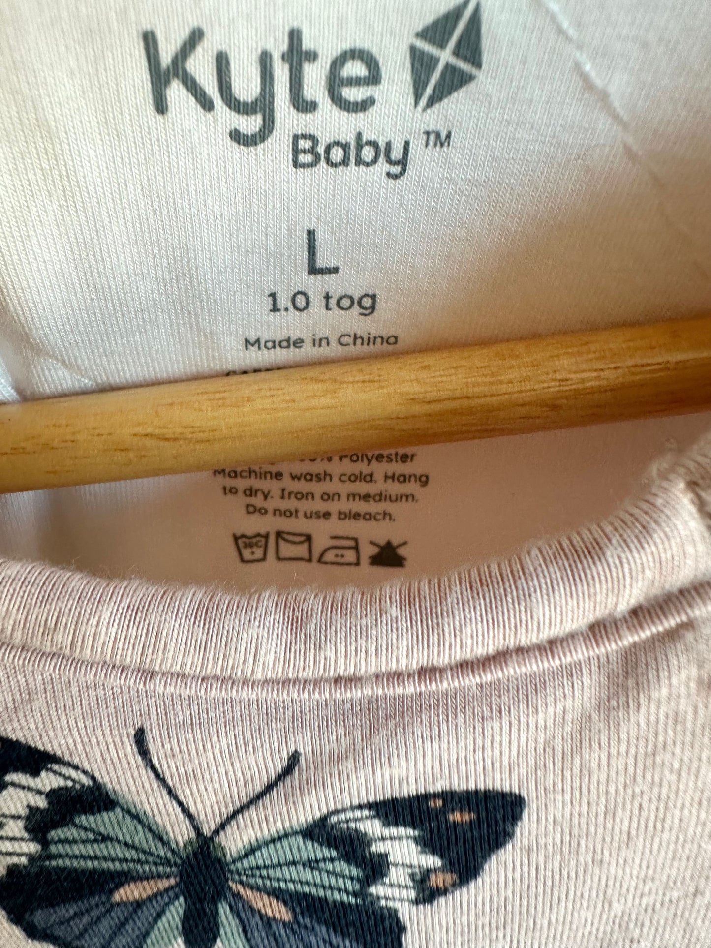 Kyte Blush Butterfly Bamboo 1.0TOG Sleep Bag / Large (18-36m)