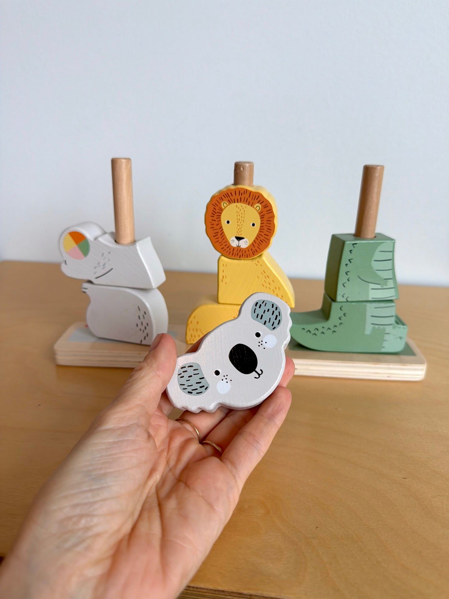Wooden Stack & Sort Animals Toy Set (No Shipping)