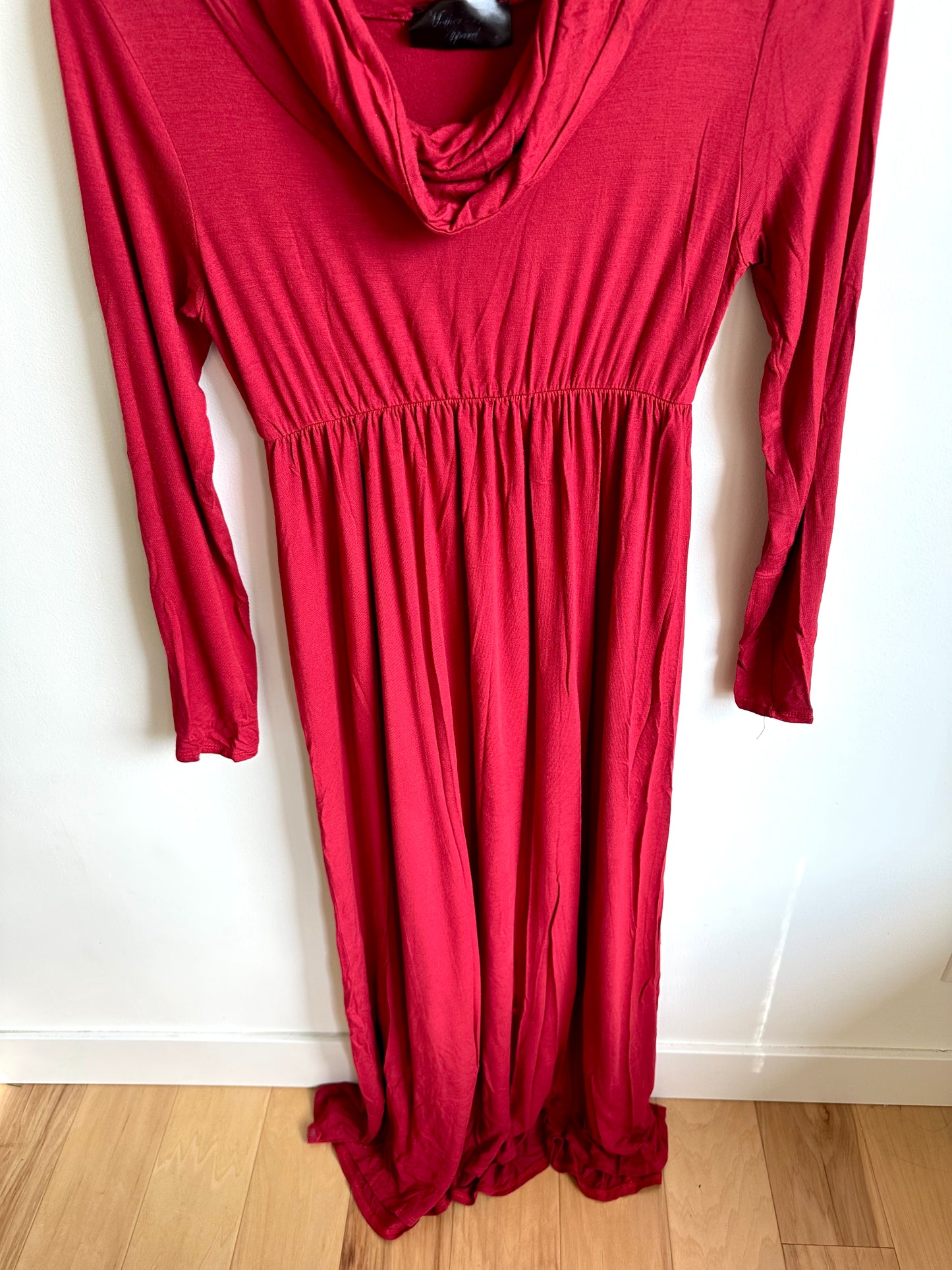 Crimson Floor Length Rayon Maternity Dress / Small