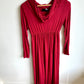 Crimson Floor Length Rayon Maternity Dress / Small