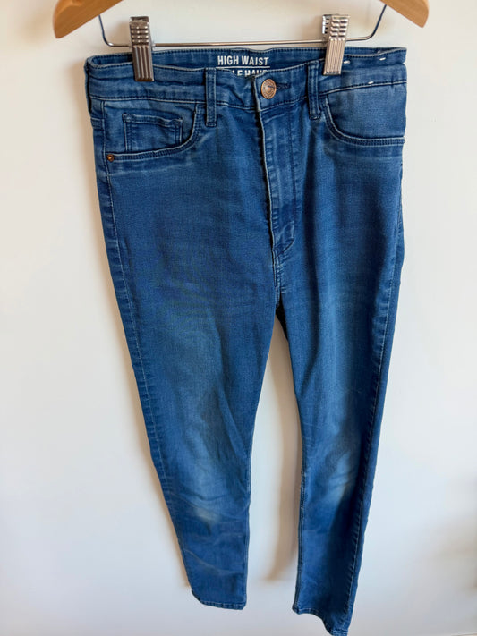 High Waist Stretch Jean Like Pants / 12-13 years