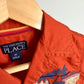 Orange Button Up Palm Tree Top / 3T