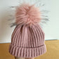 Pink Knit Toque with Pom Pom / 0-6m