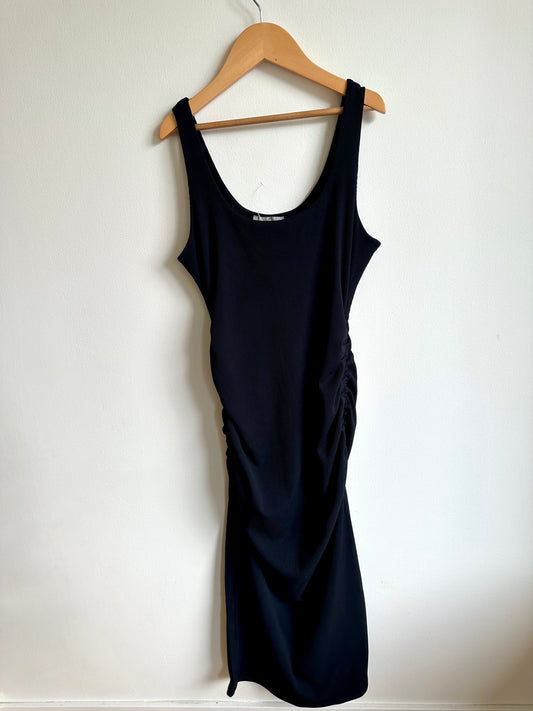 Thyme Black Ribbed Maternity Dress / XS