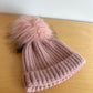 Pink Knit Toque with Pom Pom / 0-6m