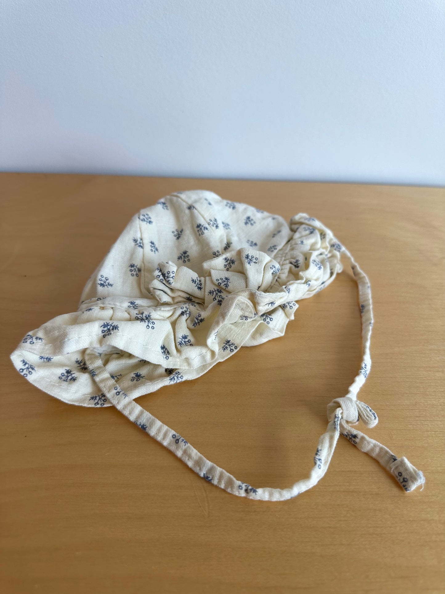 Yellow Floral Sun Hat with Chin Strap / 0-3m