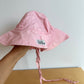 Pink Sun Hat with Chin Strap / 0-6m