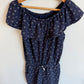 Navy Floral Romper / 7-8 years