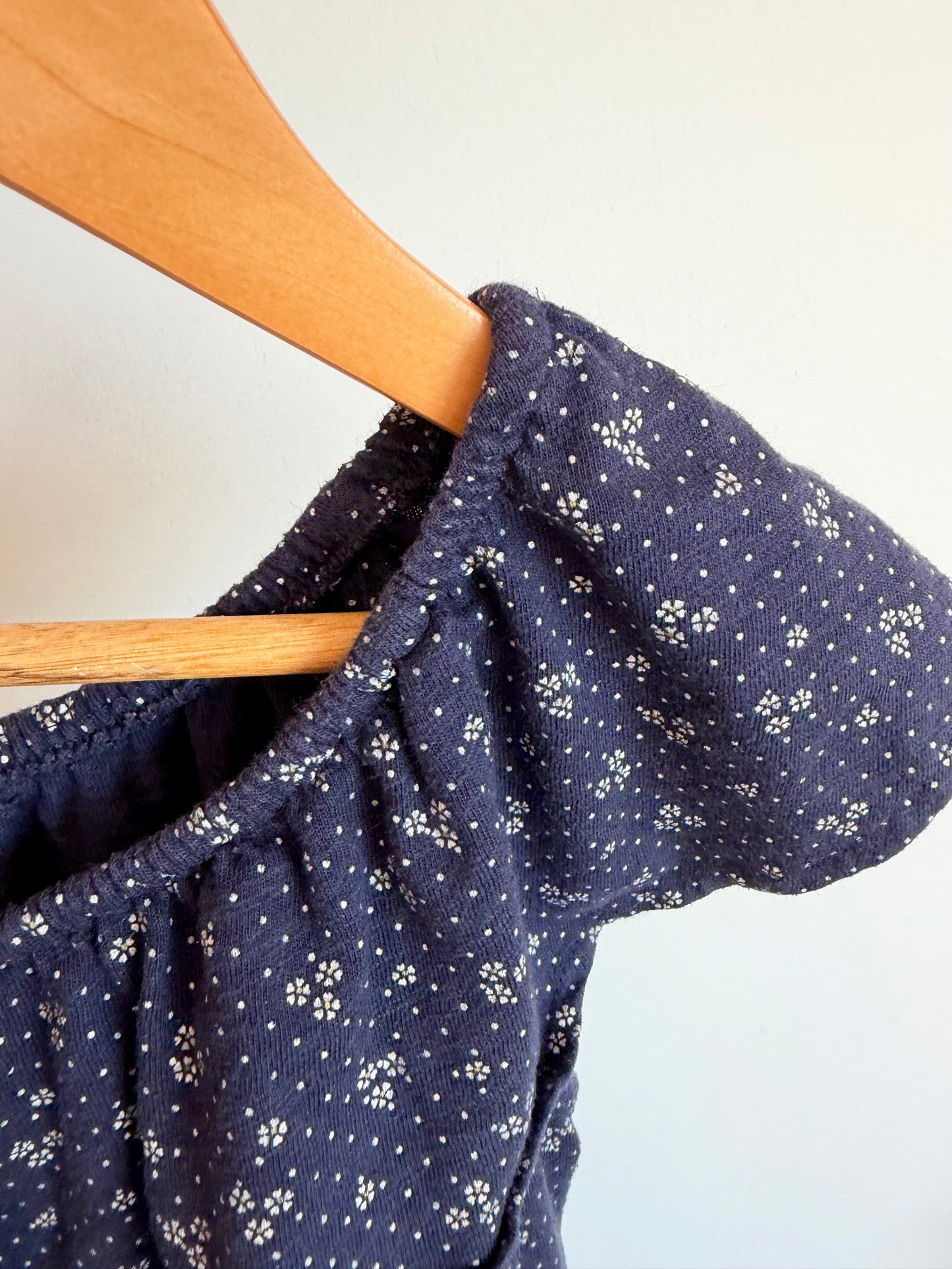 Navy Floral Romper / 7-8 years