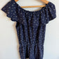 Navy Floral Romper / 7-8 years