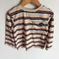Retro Striped Long Sleeve Pocket Top / 4T