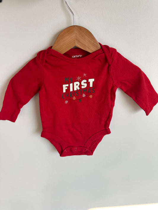 My First Christmas Red Bodysuit / 3m