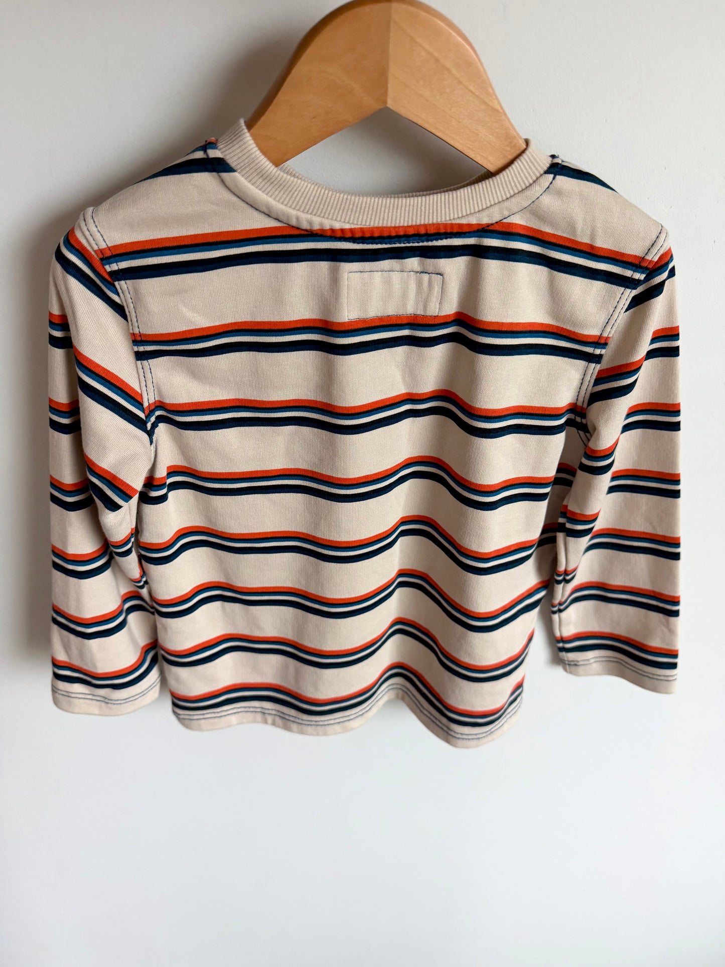 Retro Striped Long Sleeve Pocket Top / 4T