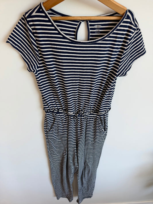 Navy Striped Jumpsuit / 10-12 years