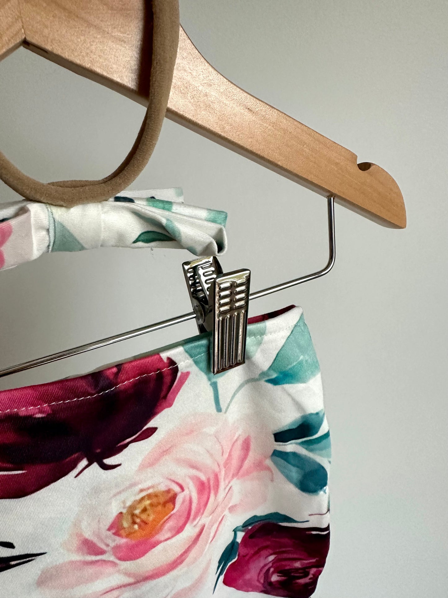 Flowers with Leaves Swaddle Cocoon + Headband / 0-1m