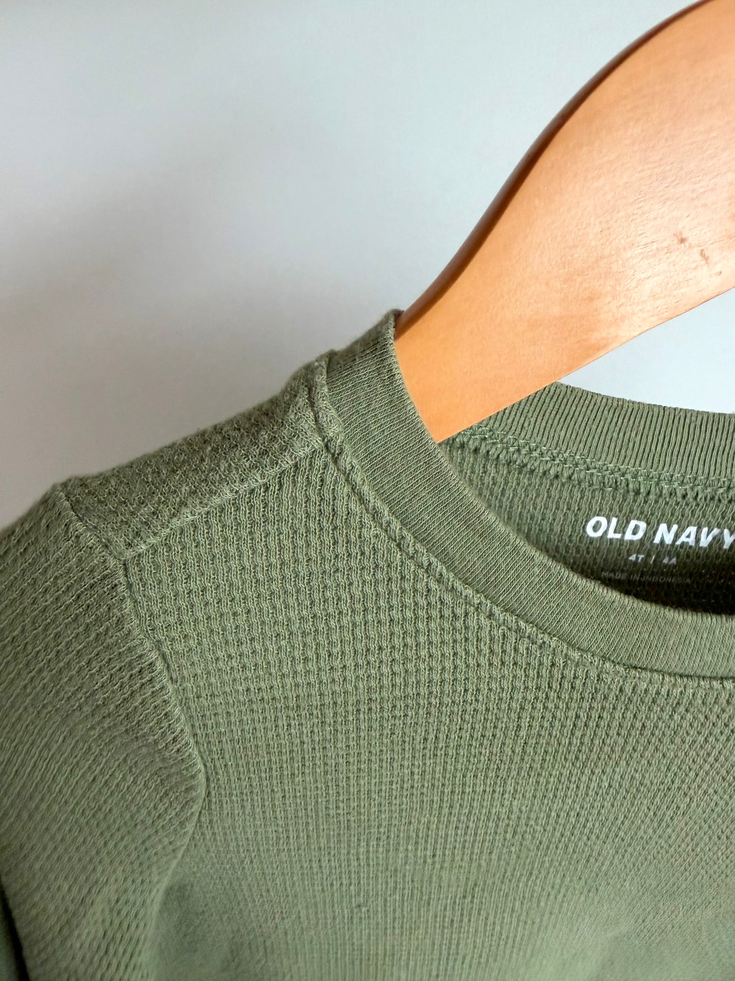 Olive Waffle Top / 3-4T