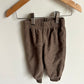 Brown Fleece Tapered Pants / 12m