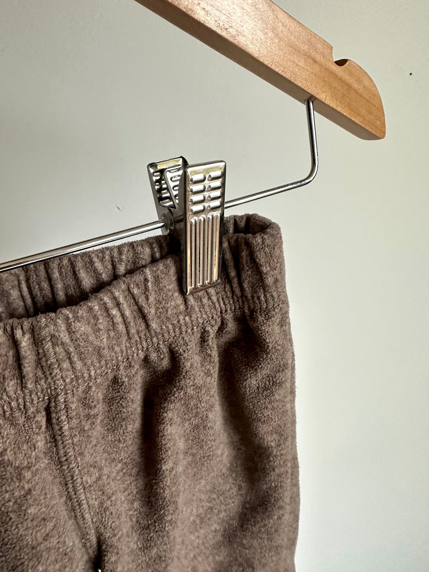 Brown Fleece Tapered Pants / 12m