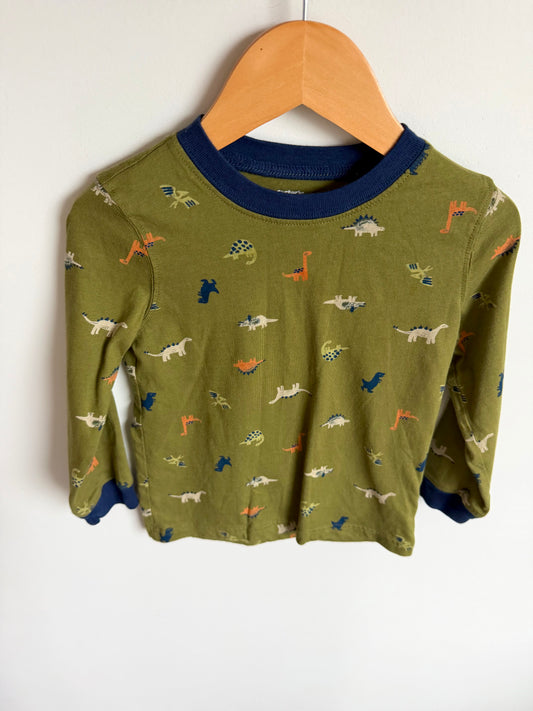 Green Dino Pattern Long Sleeve Top / 3T